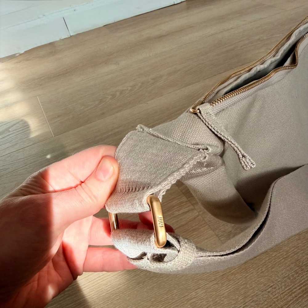 NWOT July Everyday Crescent Bag Khaki Cotton Sling Crossbody Travel Minimalist - Picture 9 of 13